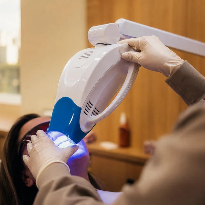 Clareamento dental em consultório no Prado, Belo Horizonte — luz LED e proteção gengival, Dentistas BH