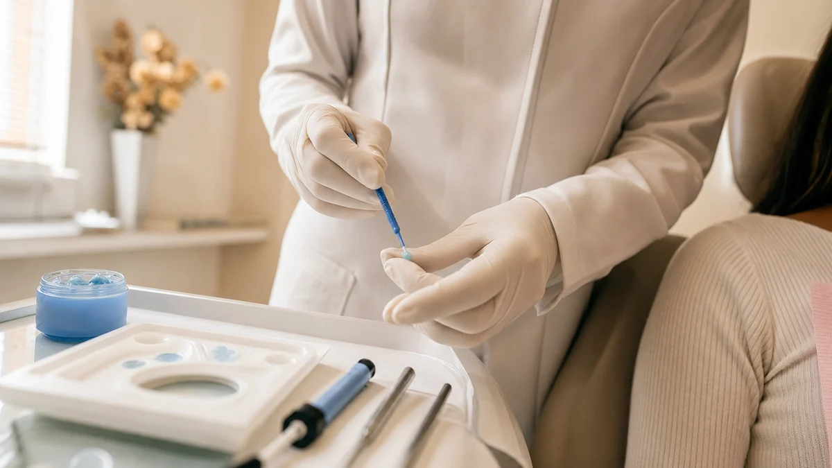Aplicação de barreira gengival no clareamento em consultório — Prado, Belo Horizonte, Dentistas BH