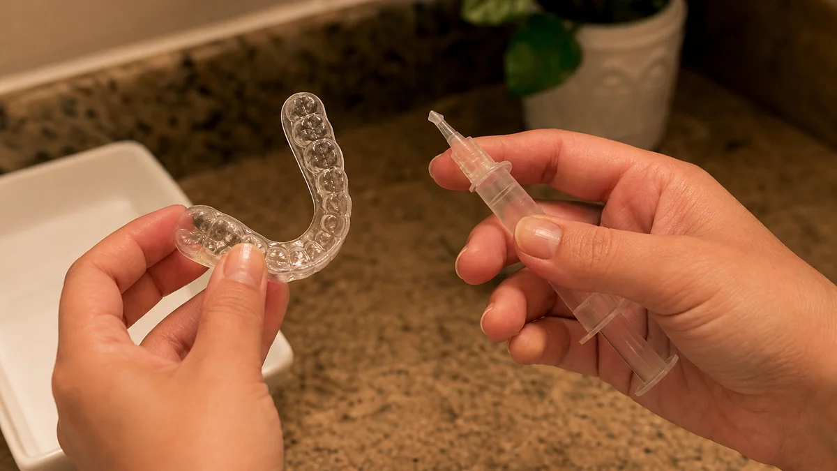 Moldeira personalizada e gel para clareamento caseiro supervisionado — Belo Horizonte, Dentistas BH