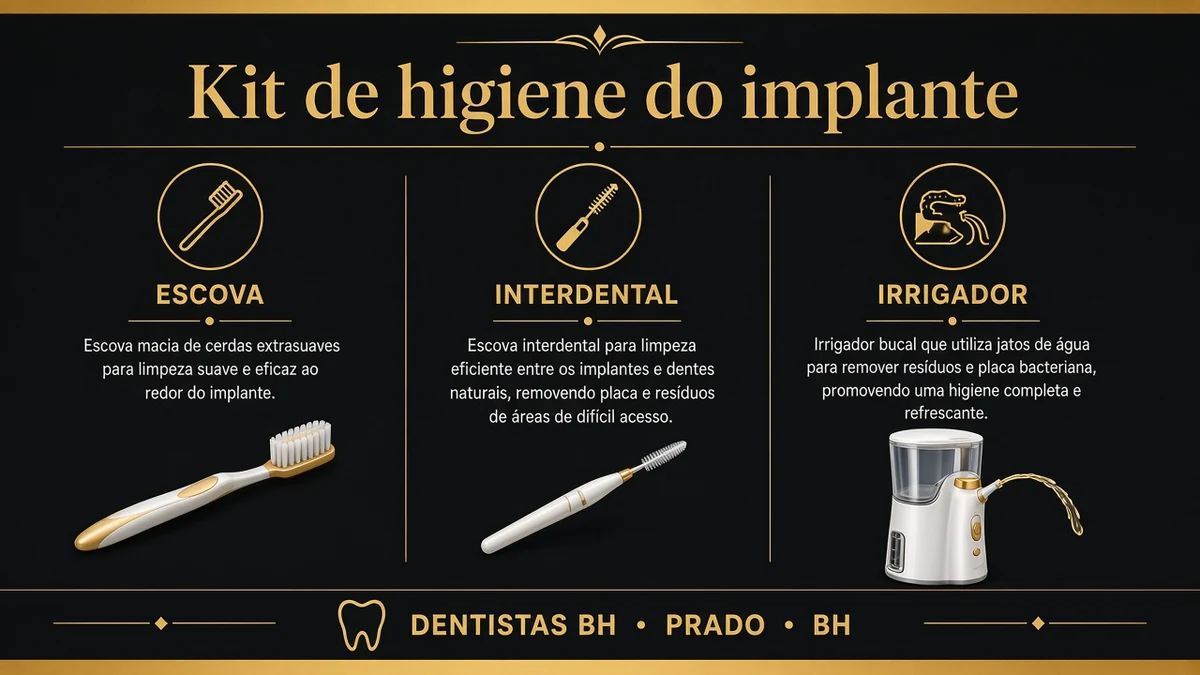 Infográfico 1 — limpeza implante dentario — Dentistas BH, Prado, BH