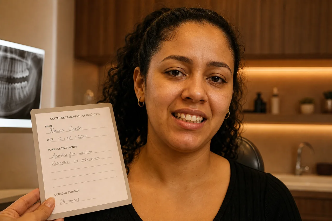 Paciente com dentes desalinhados no início da ortodontia com alinhadores — Prado, Belo Horizonte