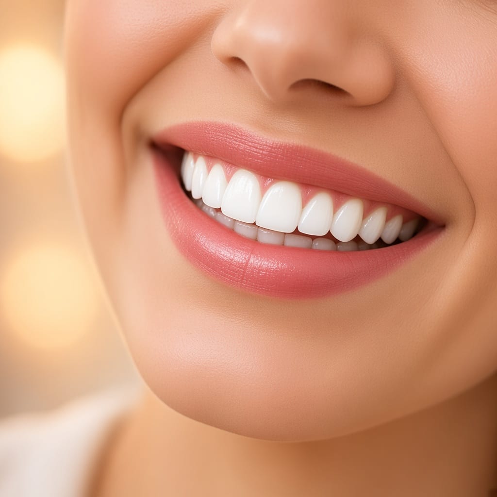 Imagem ilustrativa de sorriso. Não é um caso da clínica.